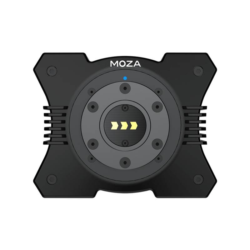 Moza R9 Direct Drive racing wheel base – front view